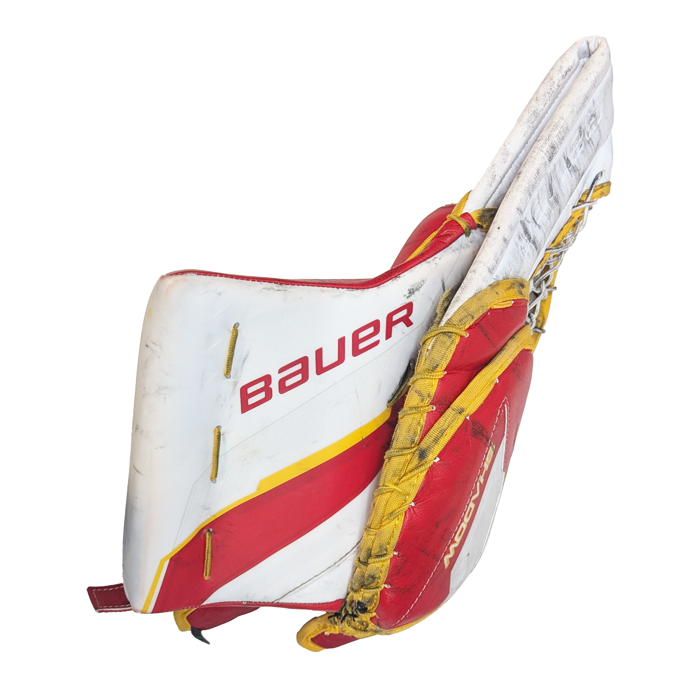 Bauer Supreme Shadow - Ensemble complet de gardien de but AHL Pro Stock d'occasion (blanc/rouge/jaune)